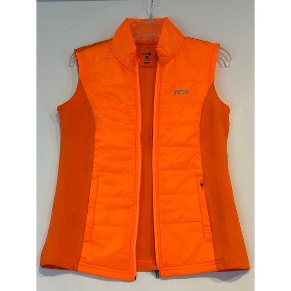 TCA Womens Excel Runner Walking Hiking Orange Thermal Padded Vest Zip Size Small - Picture 1 of 7
